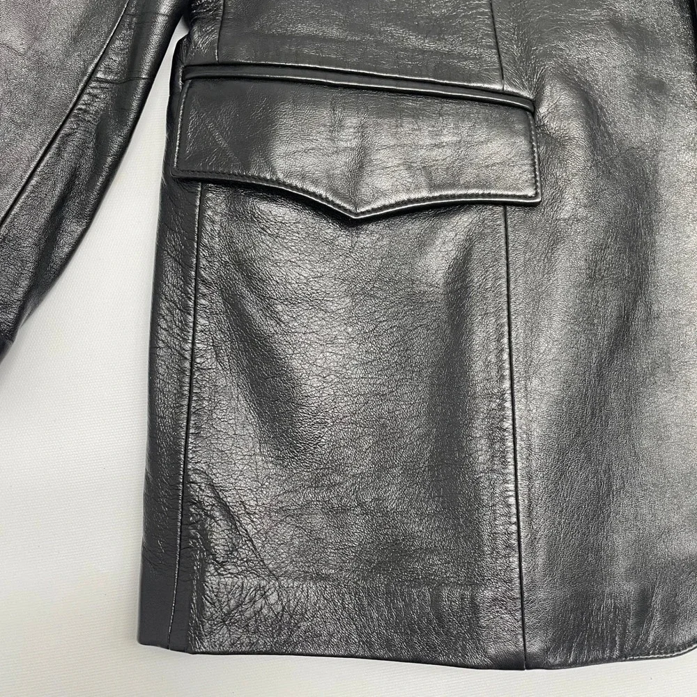 Sportcoat Blazer Western Scully Mens 44 Soft Lambskin Leather Jacket Yokes Black